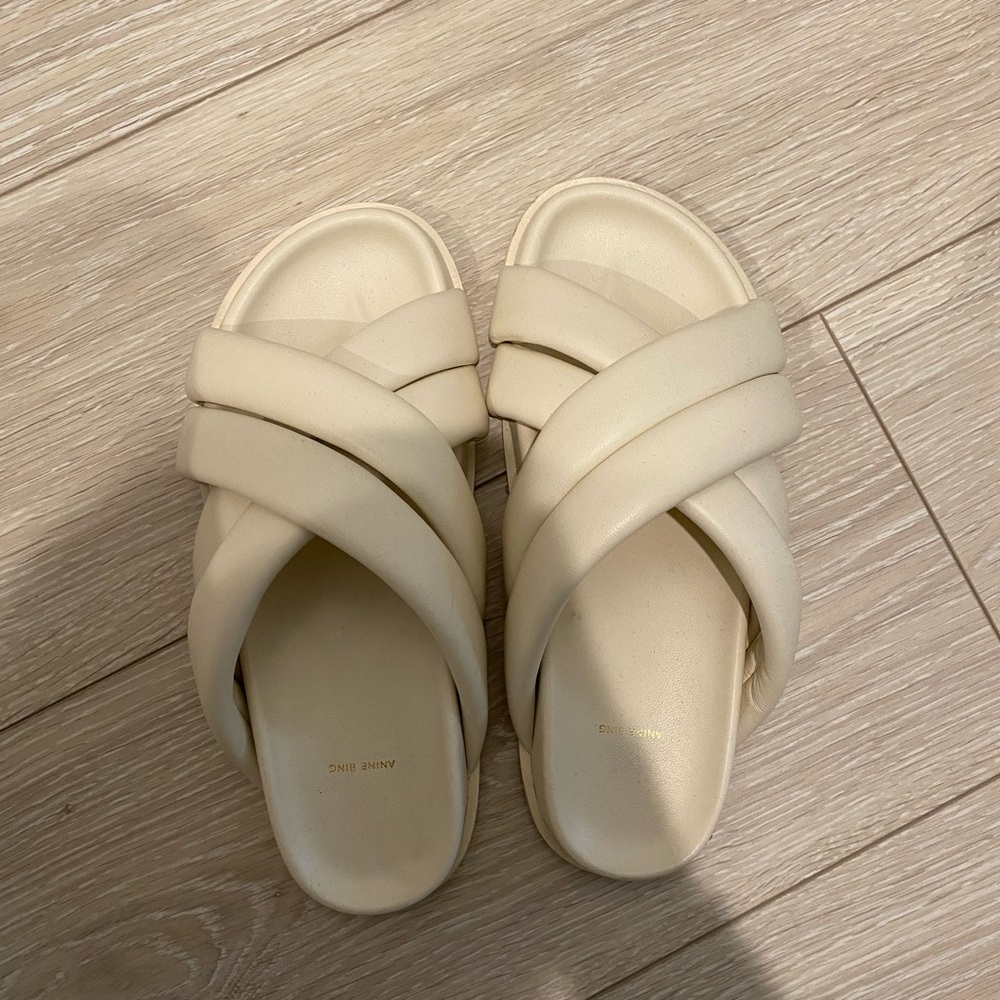ANINE BING slides in cream size 38